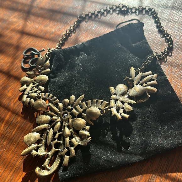 J.Crew style rhinestone statement necklace. Bronze hardware and clasp. EUC - Picture 10 of 13